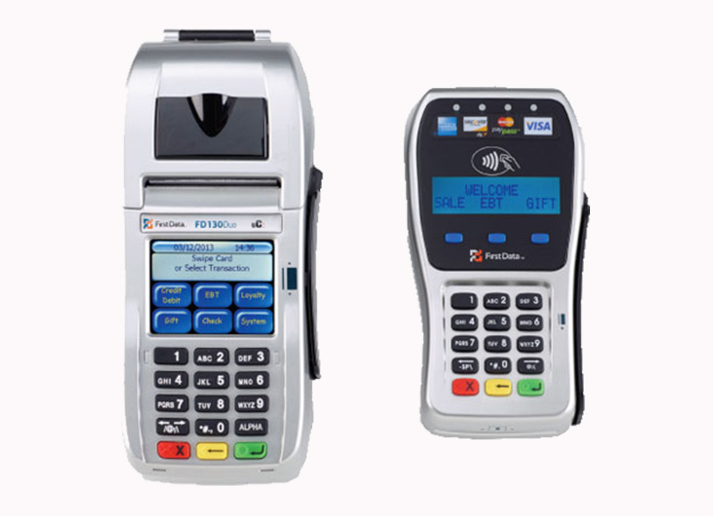 First Data Fd100ti Credit Card Machine With Fd35 EMV NFC Pin Pad for sale online 